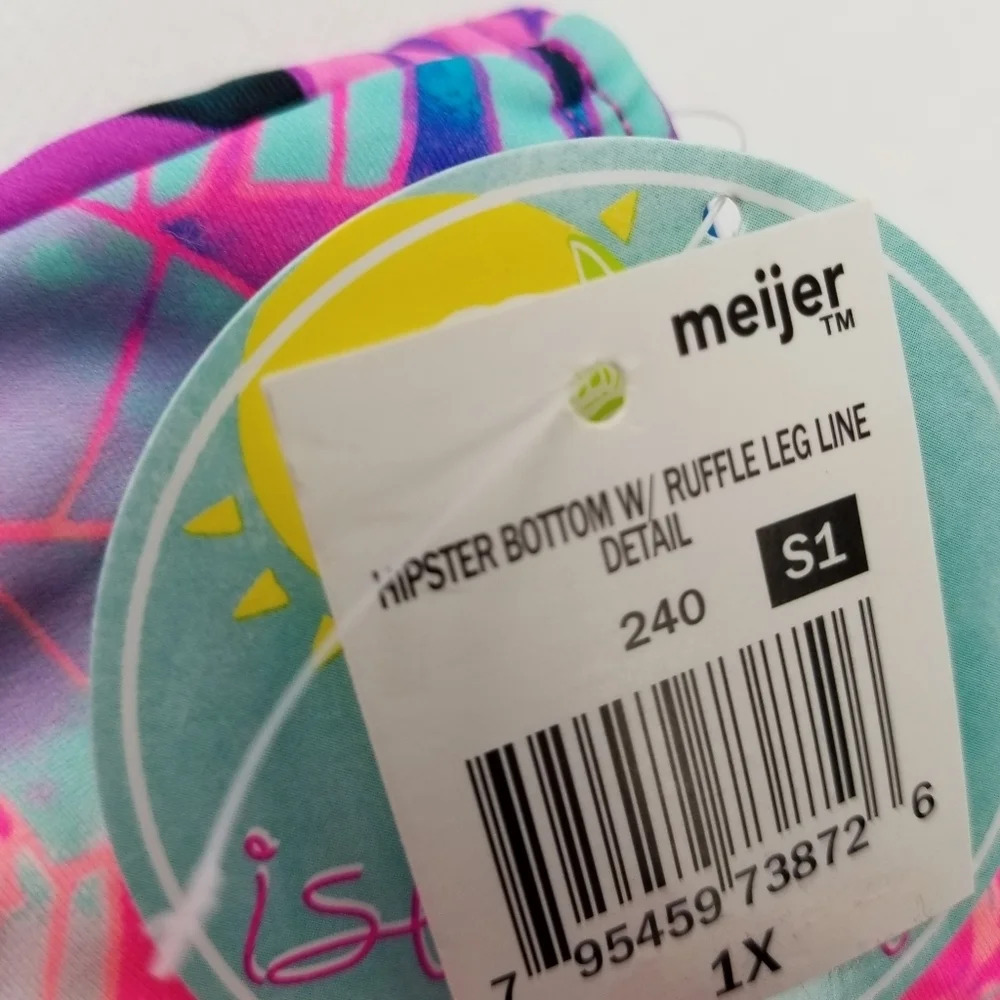 Island Sand Multi Color Swimsuit Bikini Bottoms. 1X - Picture 9 of 9